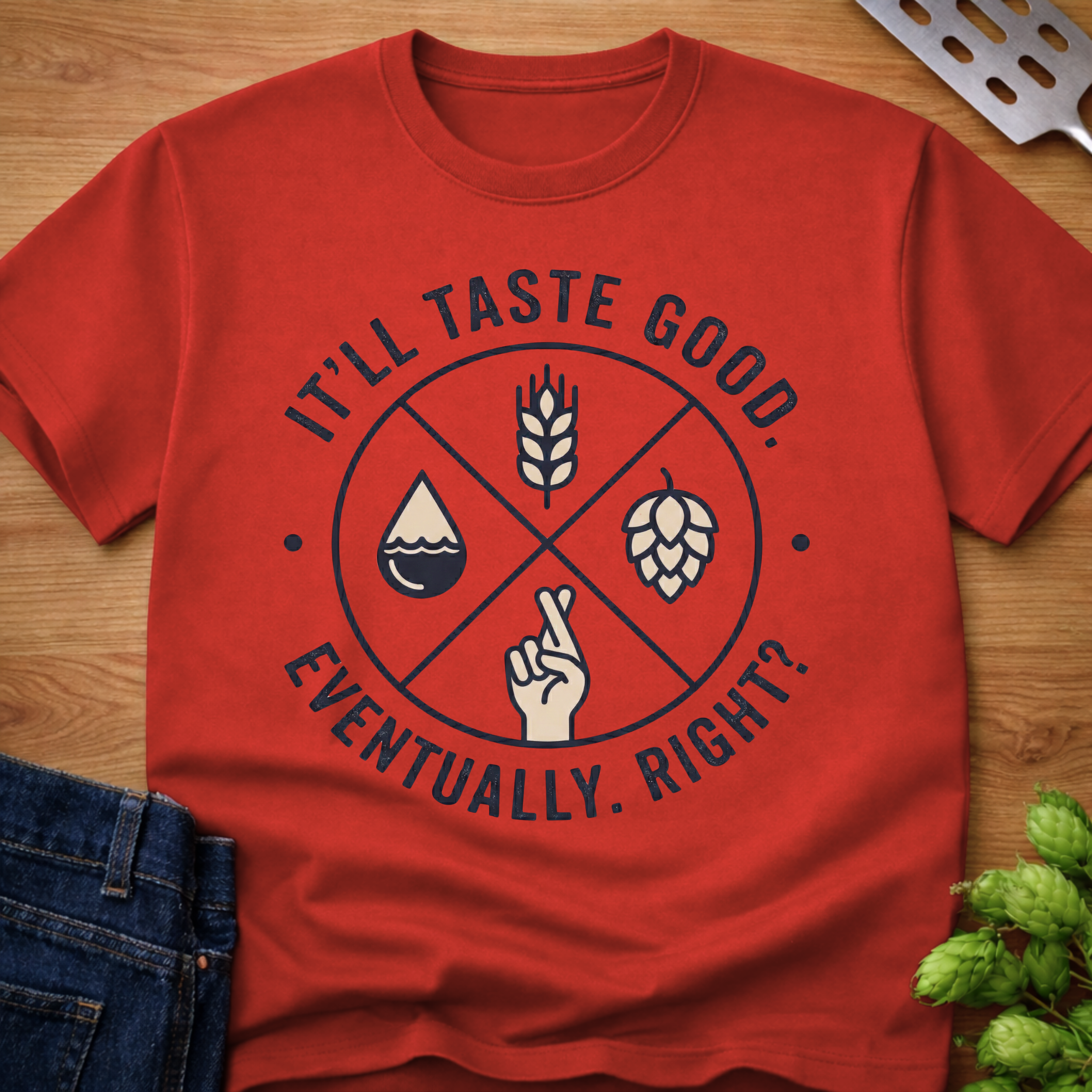 It'll Taste Good Eventually. Right? (Badge) T-Shirt