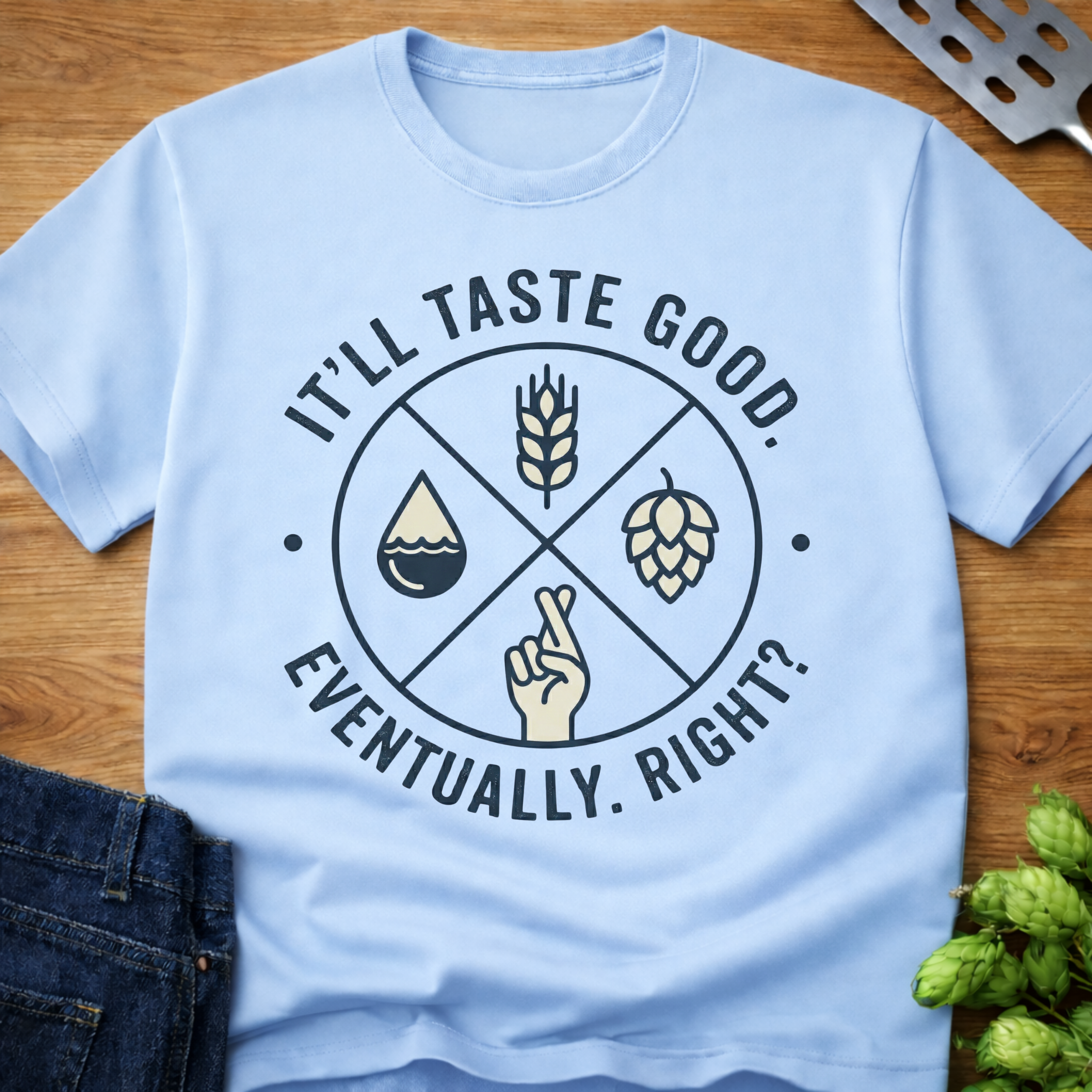 It'll Taste Good Eventually. Right? (Badge) T-Shirt
