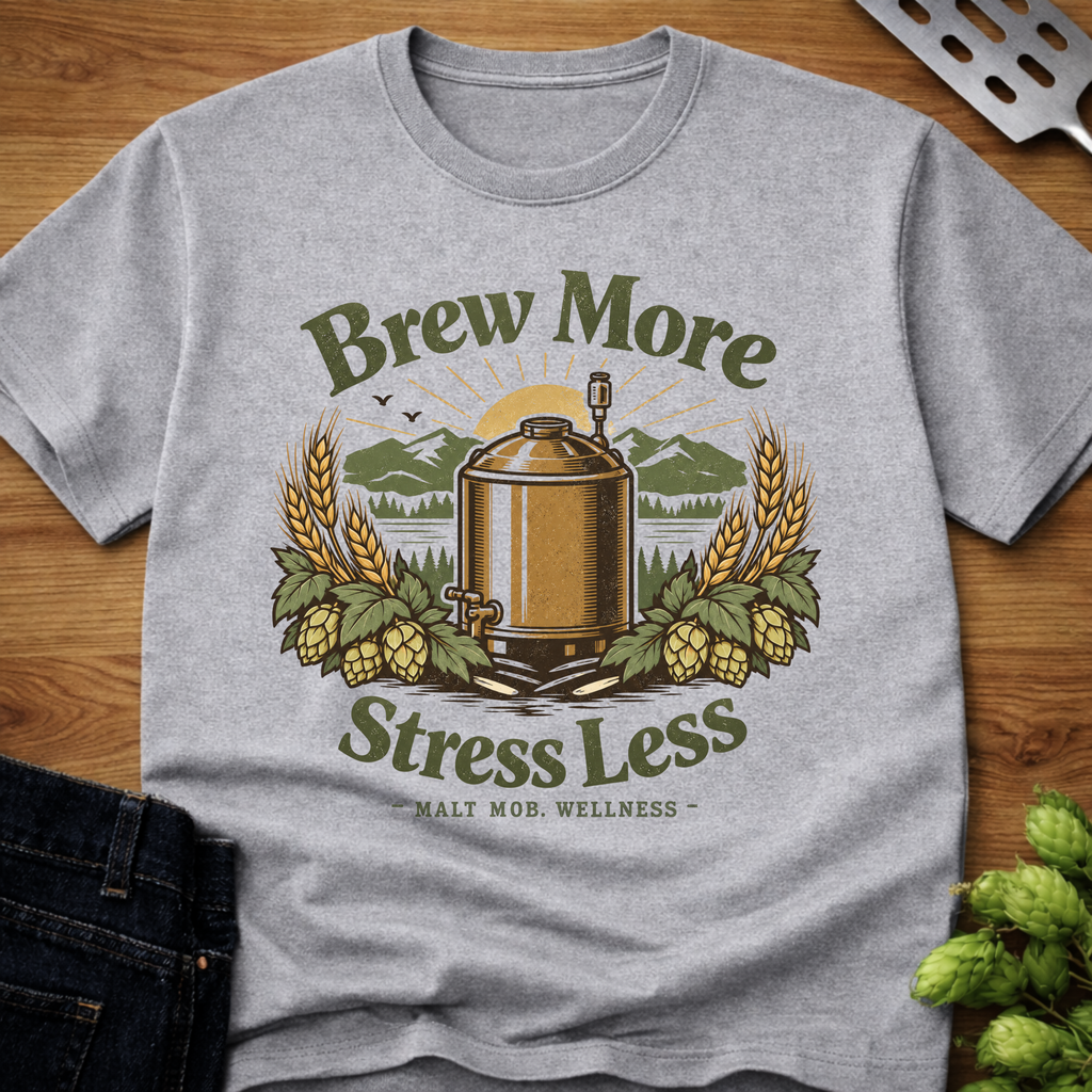 Brew More Stress Less T-Shirt