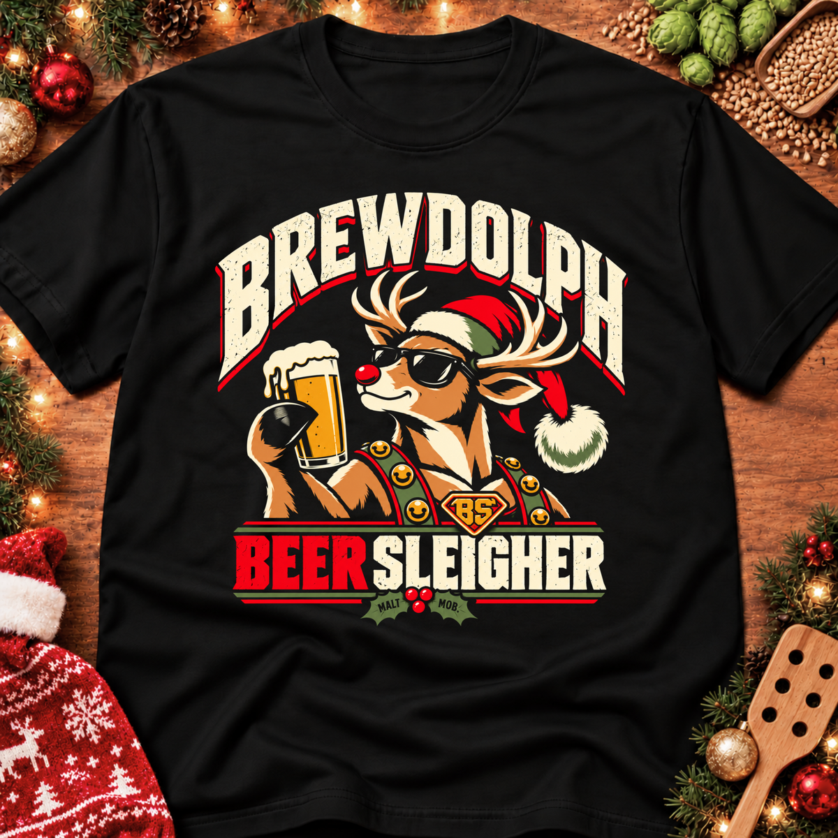 Brewdolph Beer Sleigher (Christmas) T-Shirt