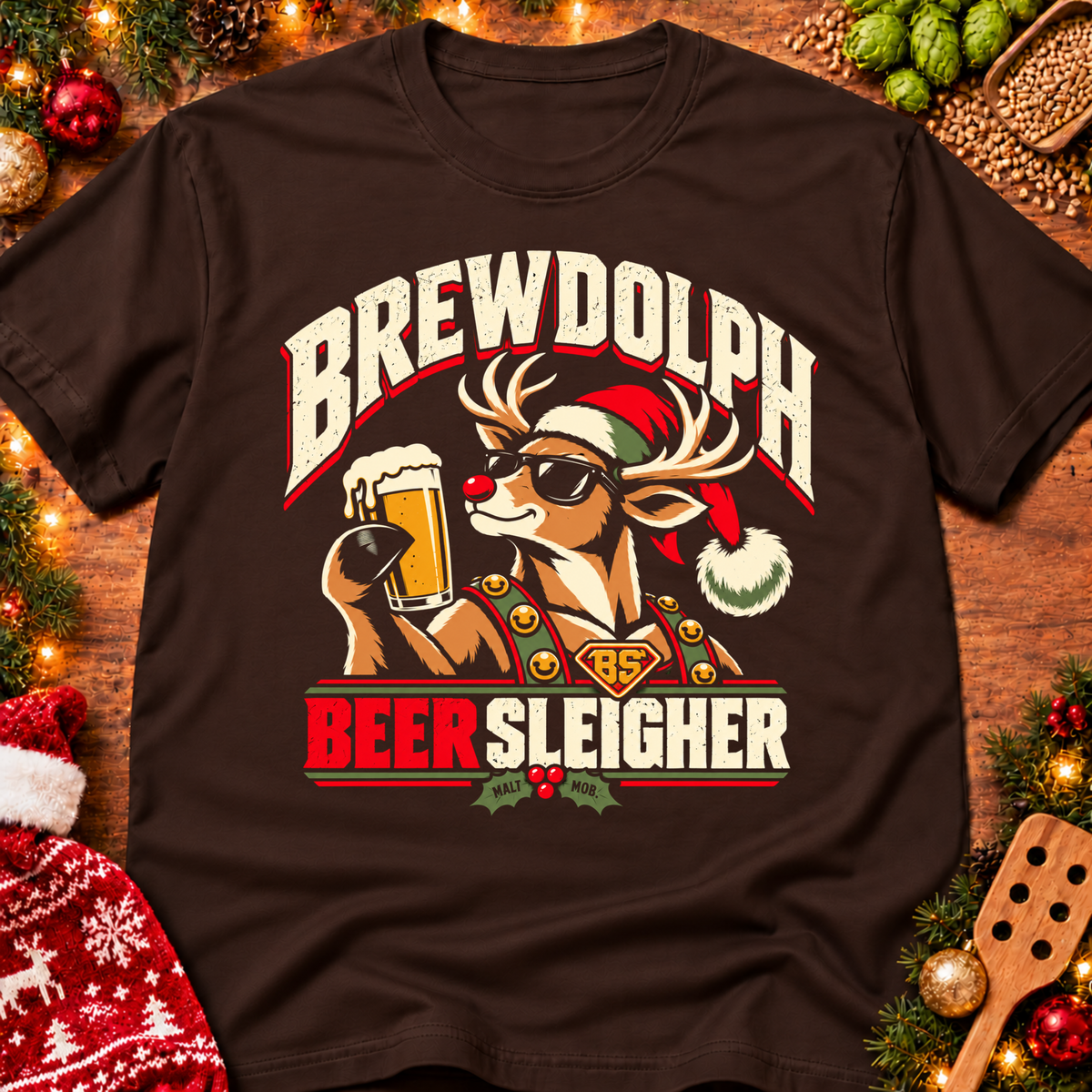 Brewdolph Beer Sleigher (Christmas) T-Shirt