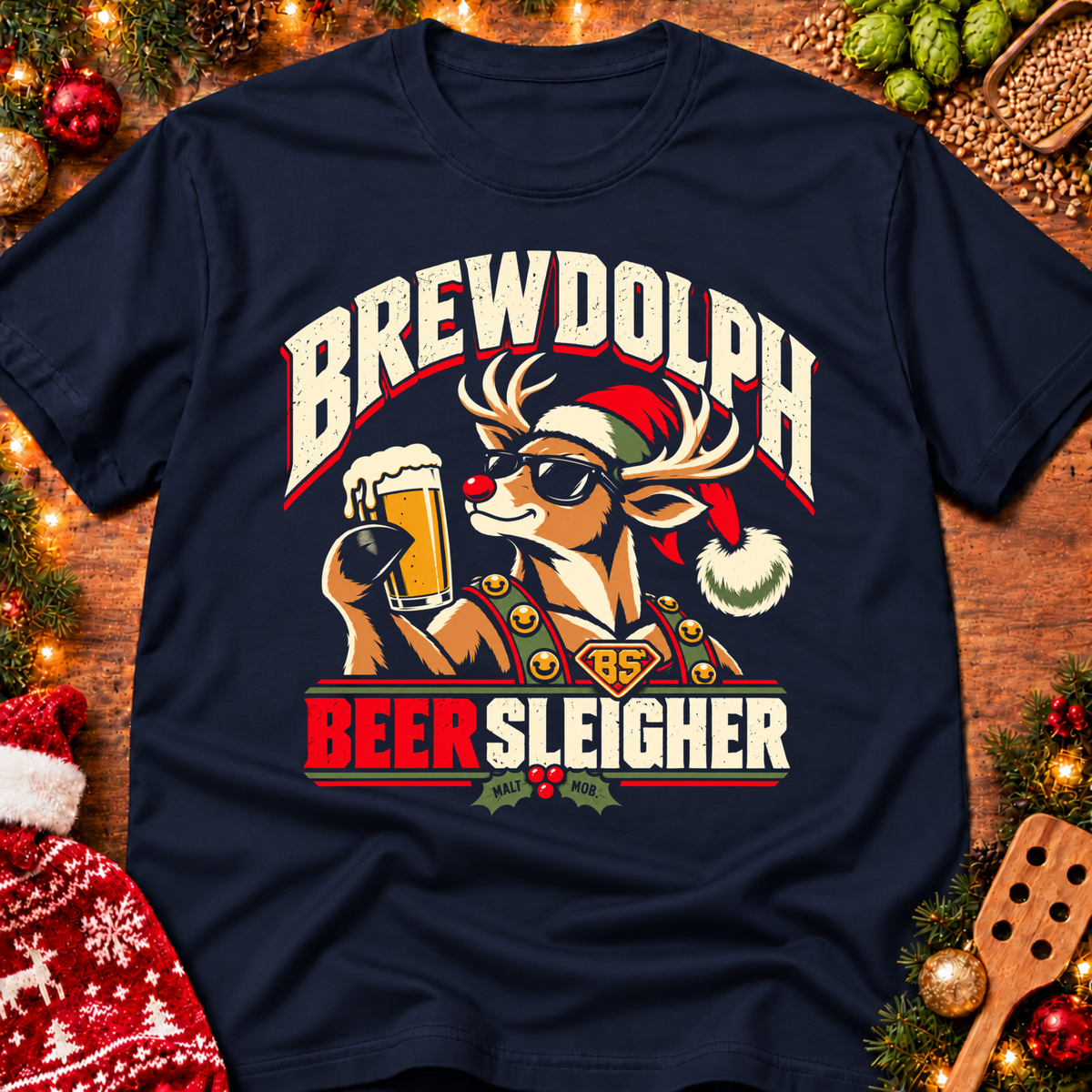 Brewdolph Beer Sleigher (Christmas) T-Shirt