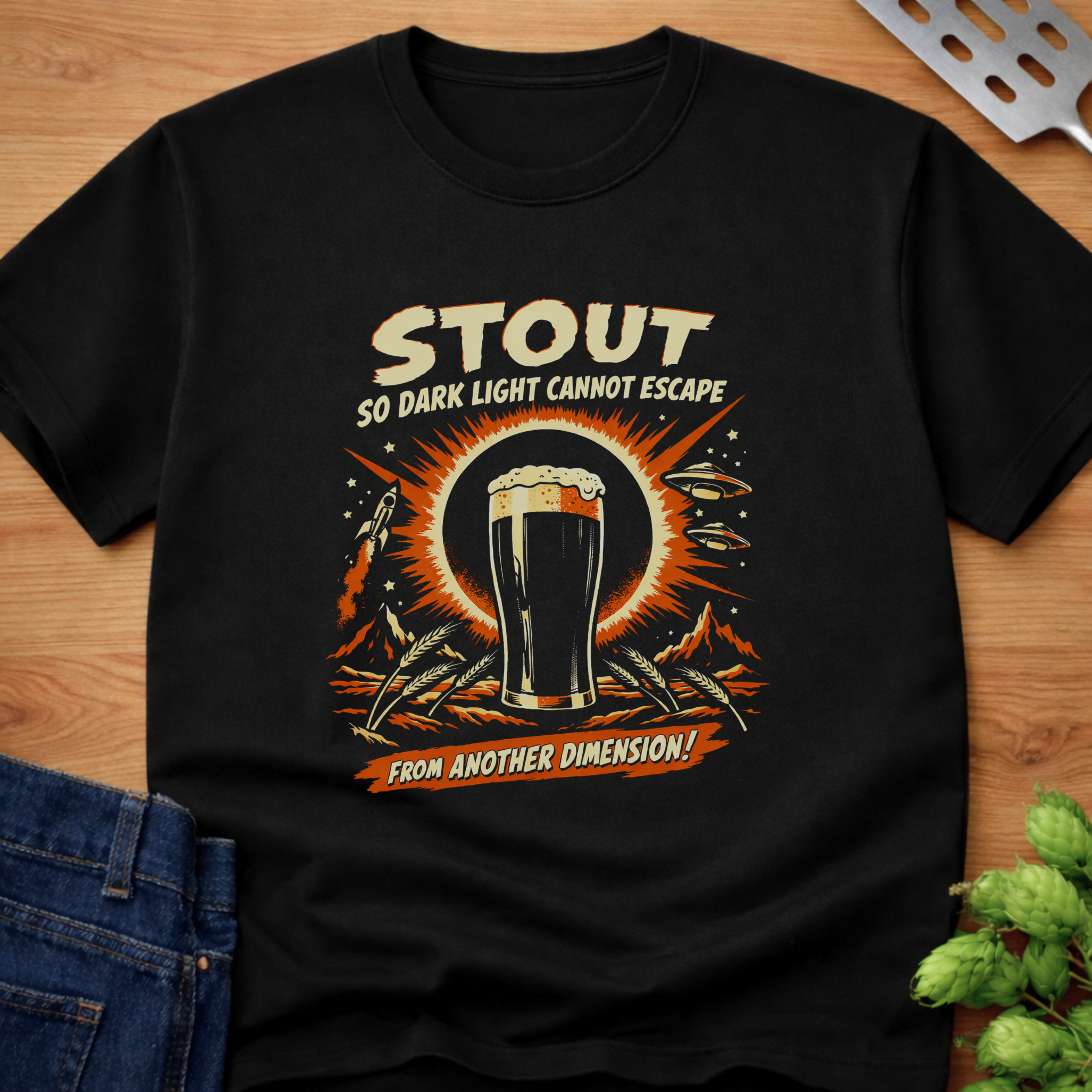Stout So Dark Light Cannot Escape T-Shirt