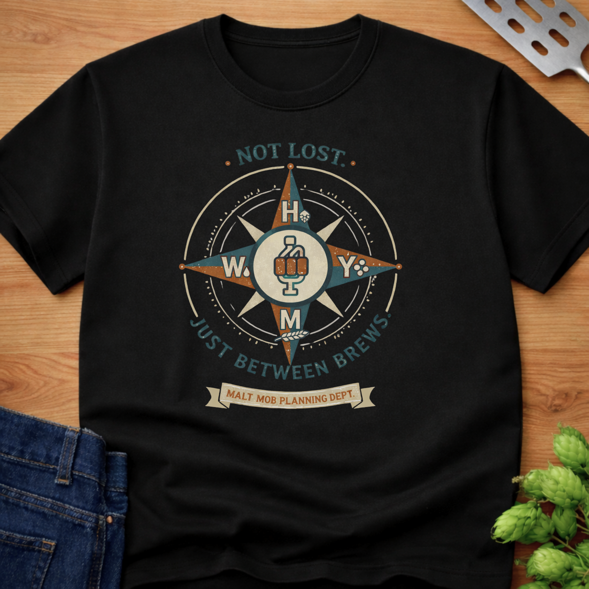 Not Lost Just Between Brews T-Shirt