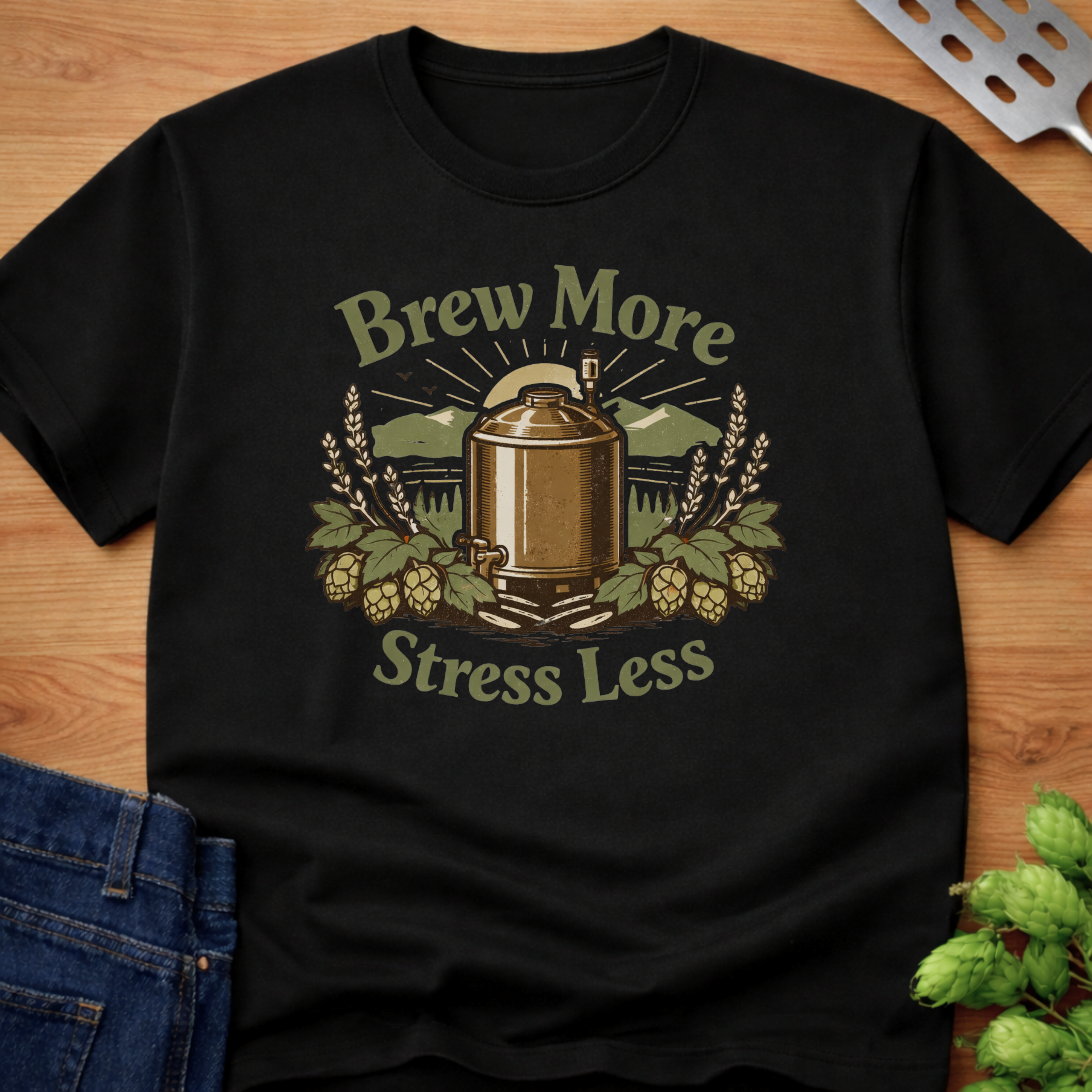 Brew More Stress Less T-Shirt