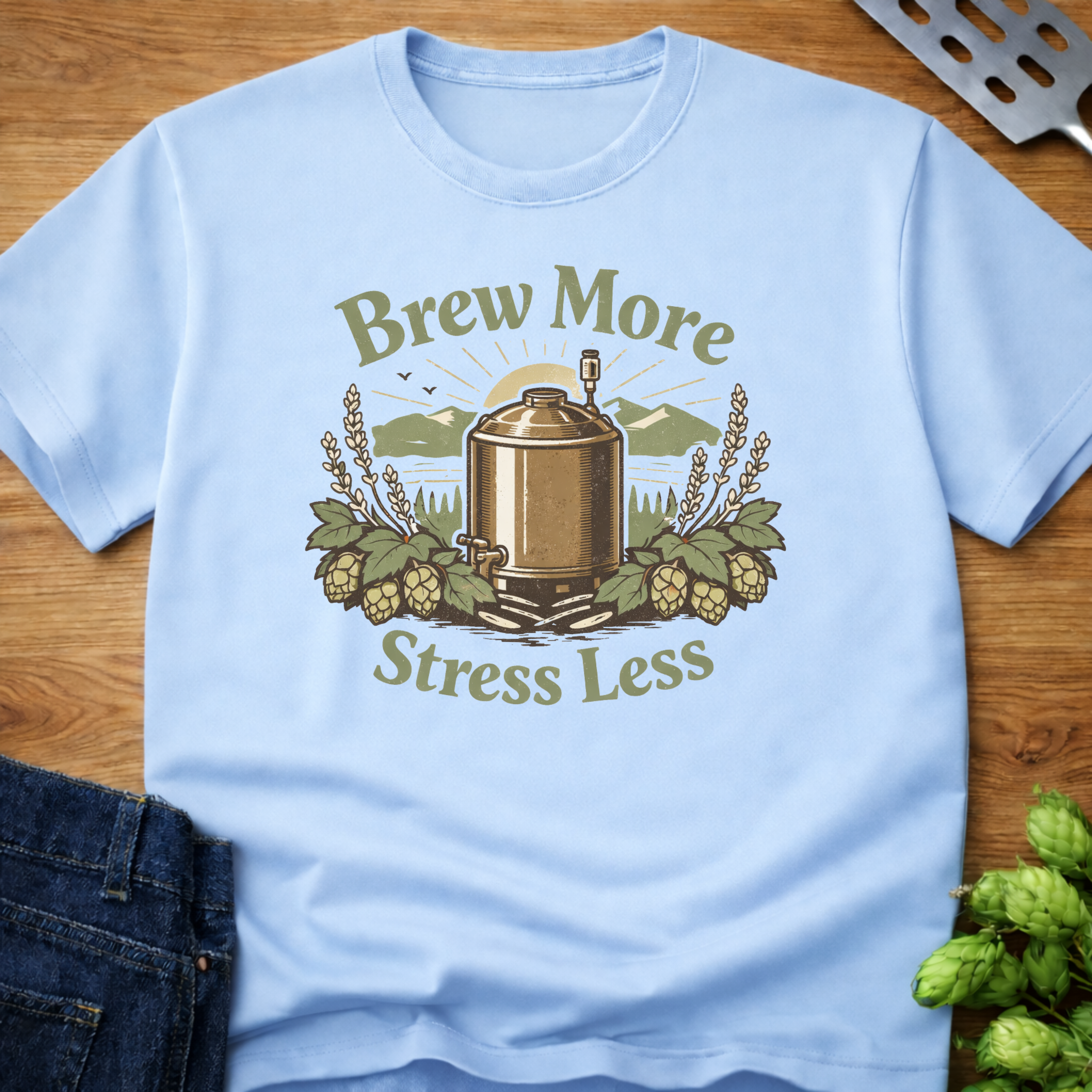 Brew More Stress Less T-Shirt